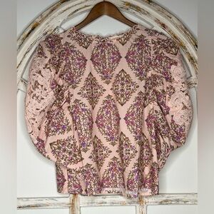 Claudine Vintage Floral Blouse- Pink- Sz Medium- NWT